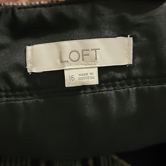 Loft Grey and Pink Academia Career Tartan plaid wool blend skirt plus size 16 - Picture 7 of 8